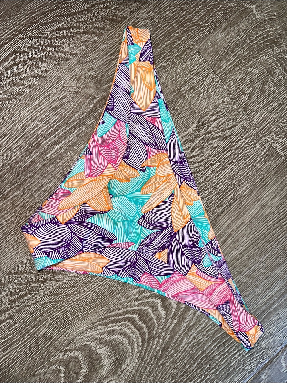 Tropical Lotus Print Bikini Bottom - Vibrant Multicolor Midori size XL